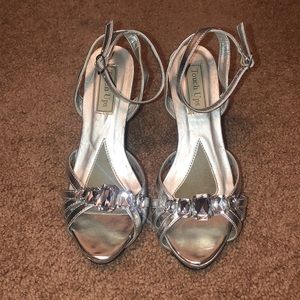 Silver embellished heels